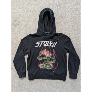 Stolen Girlfriends Club Snake Lightning Graphic Hoodie Black Mens M Streetwear